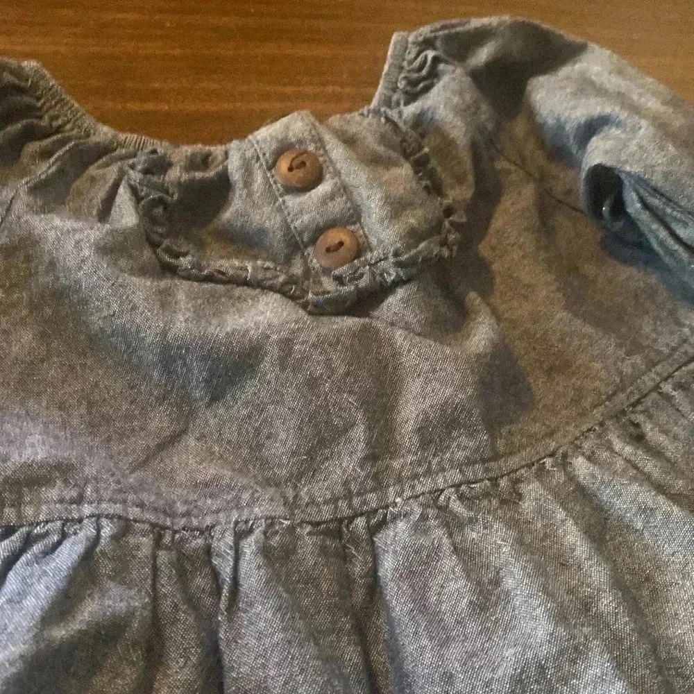 Girls denim ruffle dress - Picture 2 of 3